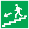 ЗнакПром Знак E14 Направление к эвакуационному выходу по лестнице вниз (левосторонний) (Пластик фотолюм (не гост) 200х200х2 мм)