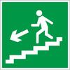 ЗнакПром Знак E14 Направление к эвакуационному выходу по лестнице вниз (левосторонний) (Пластик фотолюм (не гост) 200х200х2 мм)