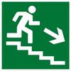 ЗнакПром Знак E13 Направление к эвакуационному выходу по лестнице вниз (Пленка 200х200 мм)