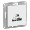 Schneider Electric USB AtlasDesign 5В 1порт х 2.1А 2порта х 1.05А бел. SchE ATN000133