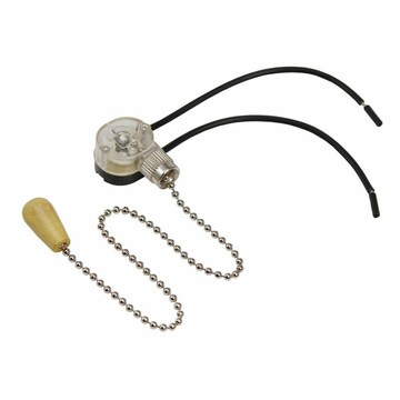 06-0242-A ∙ Выключатель для настенного светильника REXANT c проводом и деревянным наконечником, серебряный, 1 шт. ∙ кратно 10
