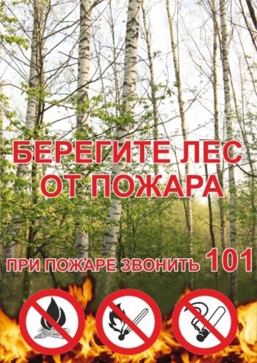 Плакат Плакат Берегите лес от пожара А2 (пленка самокл.)