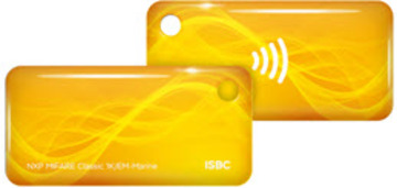 Бесконтактный брелок RFID-Брелок ISBC Em-marine+Mifare Classic 1K (жёлтый)