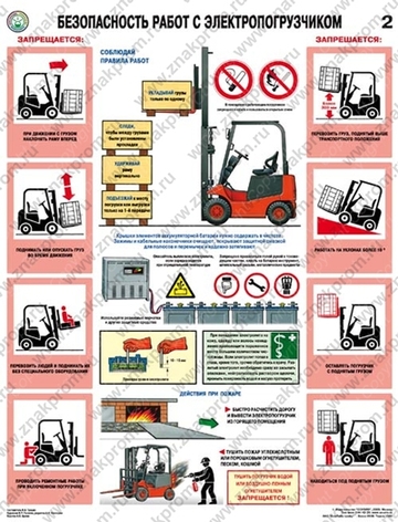 Плакат Плакаты Безопасность работ с электропогрузчиками, ламинация