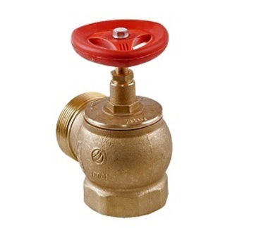 Клапан пожарный (вентиль) КПЛМ 50-1 латунный 90° муфта - цапка