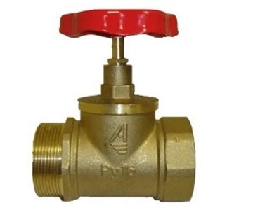 Клапан пожарный (вентиль) КПЛП 50-1 латунный муфта-цапка