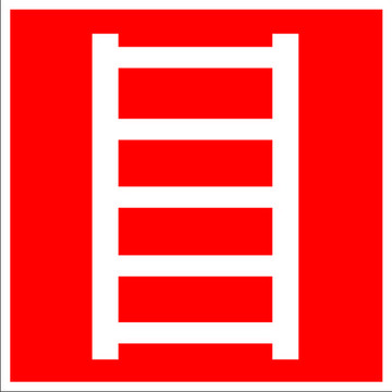 Знак безопасности Знак F03 Пожарная лестница (Пластик фотолюм (гост) 200х200х2 мм)