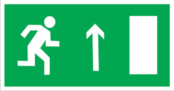 Знак безопасности Знак E11 Направление к эвакуационному выходу прямо (Пленка 150х300 мм)