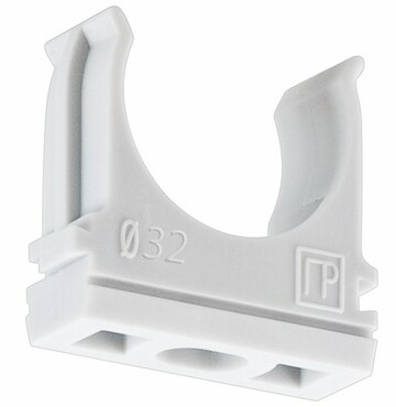 PR.0632 ∙ Крепеж-клипса для труб АБС-пластик в карт d32 мм (50шт/500шт уп/кор) Промрукав