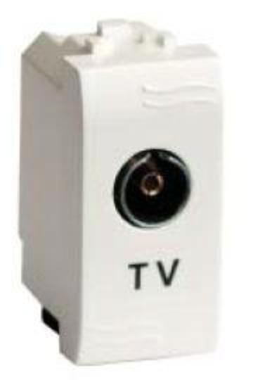Розетка TV TV розетка с согласующим сопротивлением (универсальная), белая, 1мод. DKC 76721B