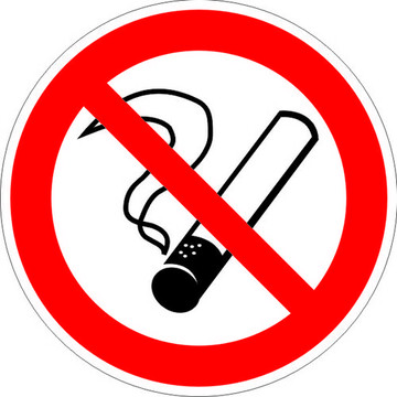 Знак безопасности Знак P01 Запрещается курить (Пленка 200х200 мм)