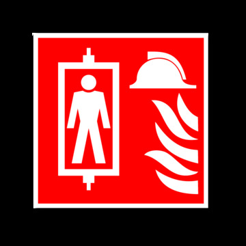 Знак безопасности Знак К41 Лифт для пожарных (Пленка 100х100 мм)