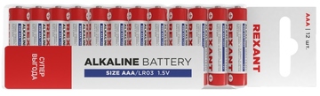 30-1011 ∙ Батарейка алкалиновая AAA/LR03, 1,5В, 12 шт, блистер Rexant