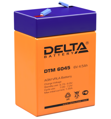 DTM 6045 ∙ Аккумулятор 6В 4.5 А∙ч