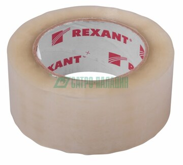 09-4202 ∙ Скотч упаковочный REXANT 48 мм х 50 мкм, прозрачный, рулон 66 м ∙ кратно 6 шт