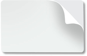Карта-наклейка Пластиковые карты CR80 0.30 белые самоклеящиеся (уп. 100 шт.)