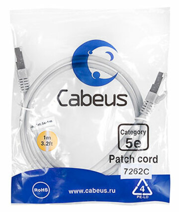 Патч-корд Cabeus PC-FTP-RJ45-Cat.5e-1m