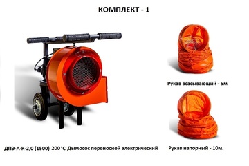 Дымосос комплект ДПЭ-А-К-2,0 (1500) 200 °С Комплект-1