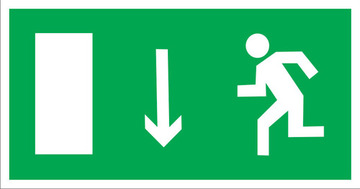 Знак безопасности Знак E10 Указатель двери эвакуационного выхода (левосторонний) (Пленка ФЭС-24 150х300 мм)