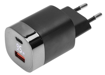 18-2224 ∙ Сетевое зарядное устройство USB QC (30W) + Type C PD (33W), с дисплеем Rexant