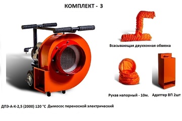 Дымосос комплект ДПЭ-А-К-2,5 (2000) 120 °С Комплект-3
