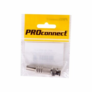 Коннектор 05-3073-4-7 ∙ Разъем высокочастотный на кабель, штекер BNC под винт с пружиной, металл, (1шт.) (пакет) PROconnect