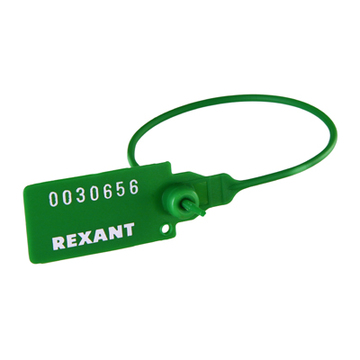 Маркер для кабеля 07-6113 ∙ Пломба пластиковая номерная 220 мм зеленая REXANT ∙ кратно 50 шт