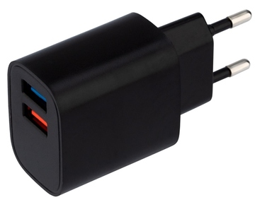 16-0283 ∙ Сетевое зарядное устройство Rexant 2 x USB, 5V, 2.4 A, черное