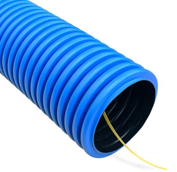 PR15.0116 ∙ Труба гофрированная двустенная ПНД гибкая тип 450 (SN18) с/з синяя d63 мм (50м/уп) Промрукав